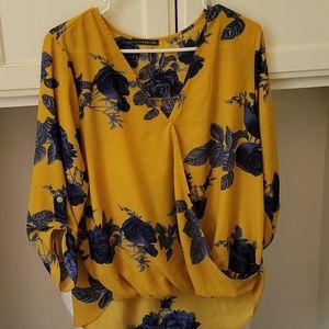 V neck half sleeve blouse